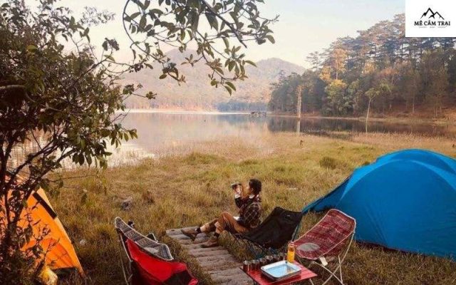 trải nghiệm cắm trại ở hồ Quan Sơn, đốt lửa trại và nấu ăn ngoài trời
