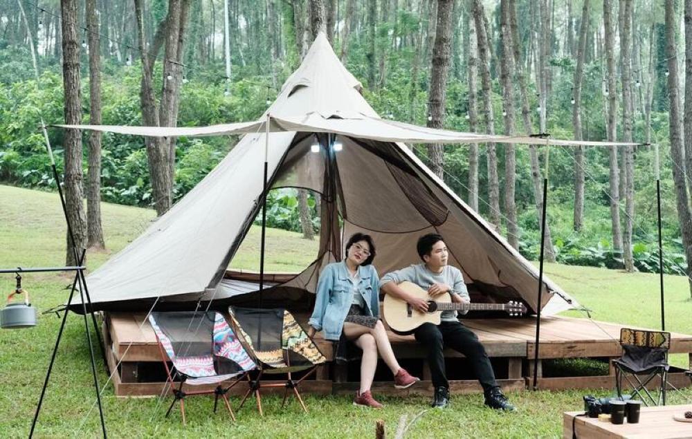 cắm trại tại khu du lịch văn thánh