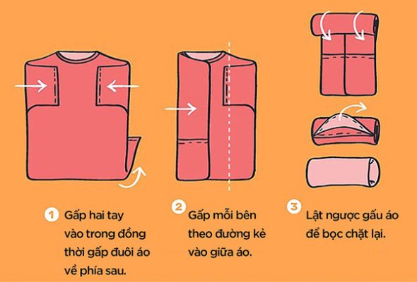 cách gấp quần áo